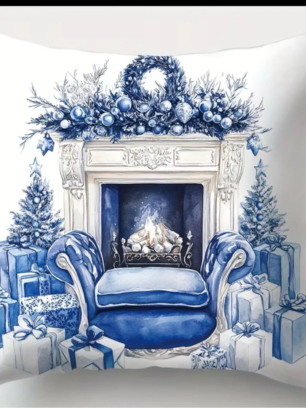NWT-Blue Holiday Decorative Pillow Covers - Set of 4